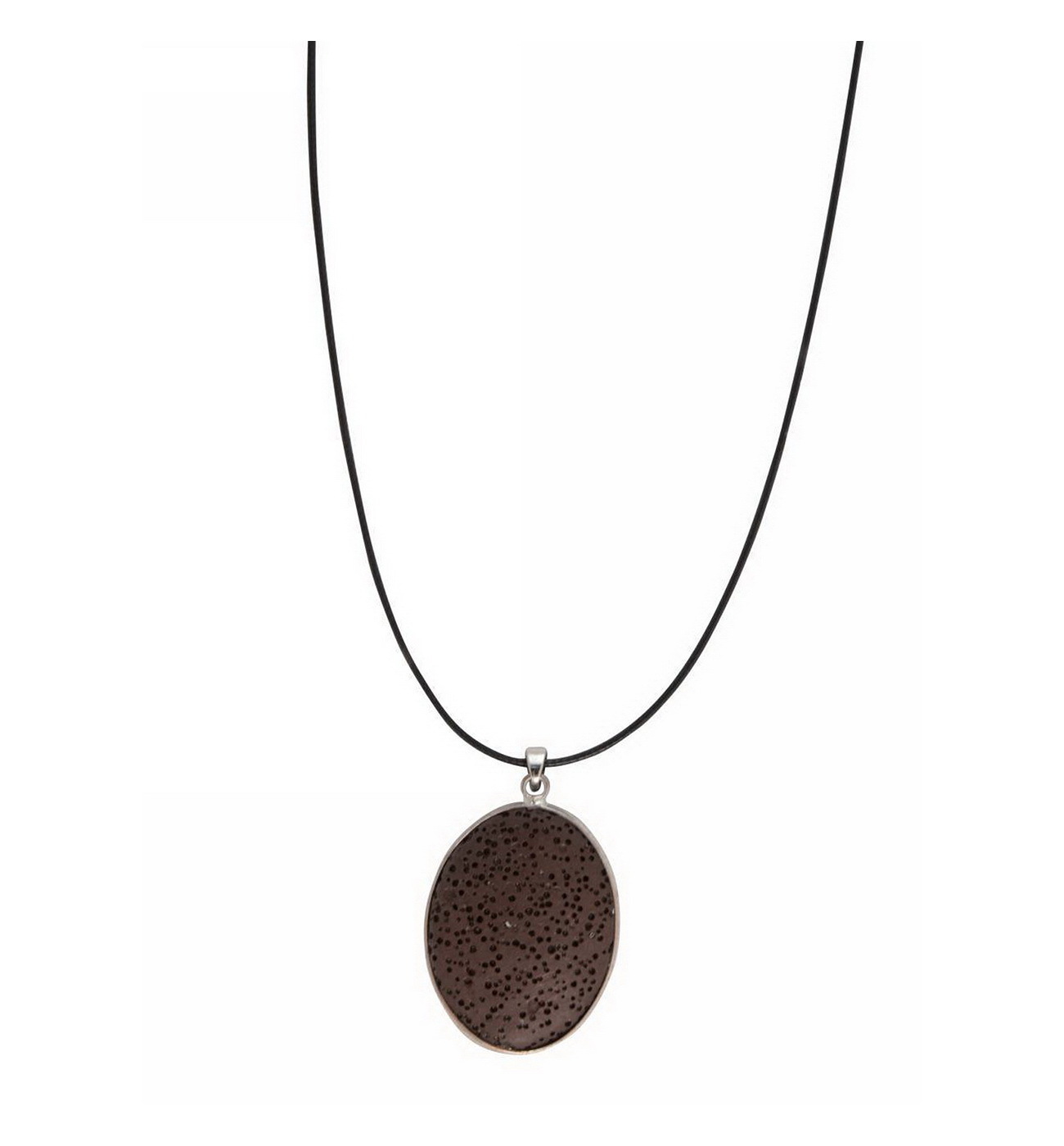 Kostibas Fashion Μενταγιόν Πέτρα, Καφέ, Ασημί | 1114-872K