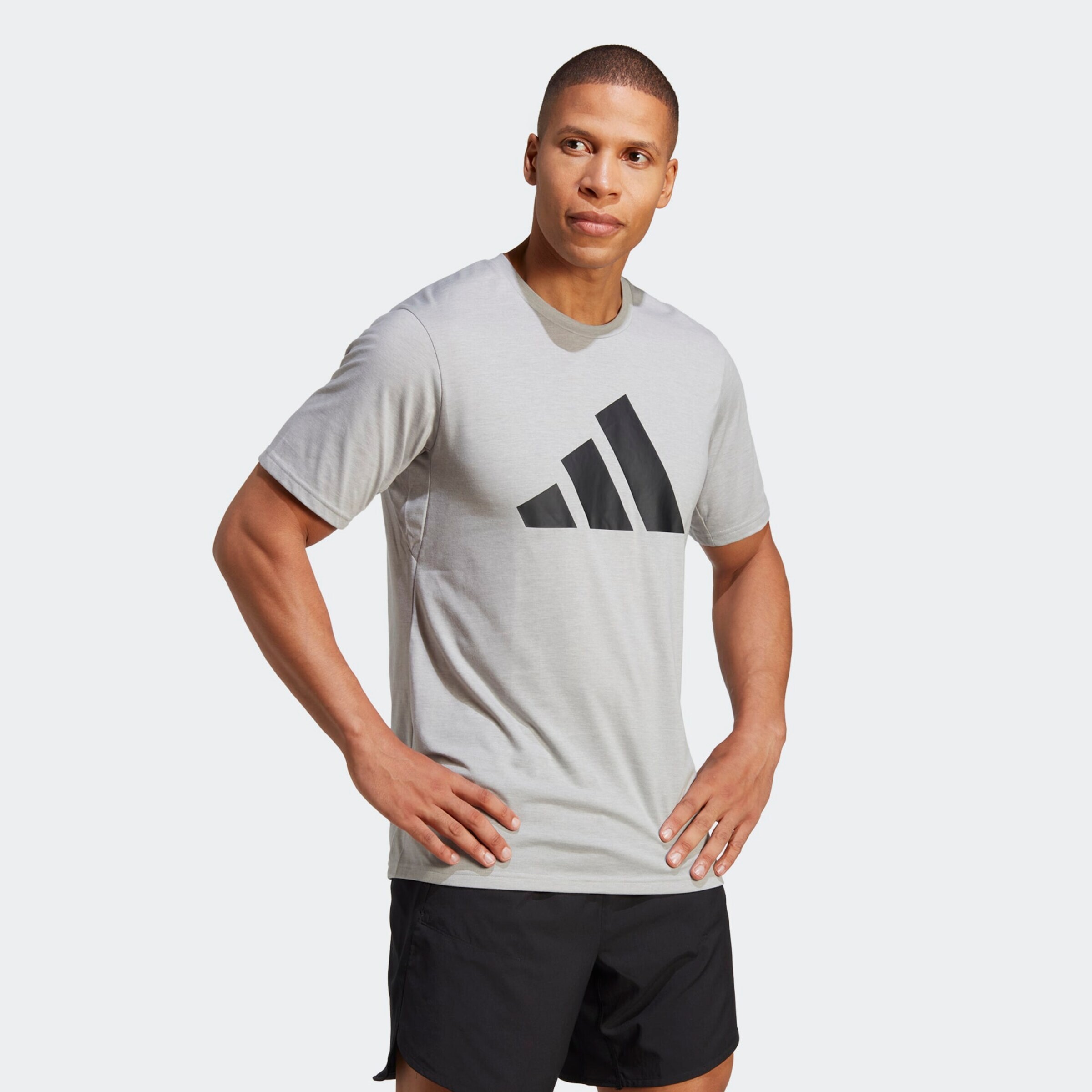 ADIDAS PERFORMANCE Λειτουργικό μπλουζάκι 'Train Essentials Feelready' γκρι / μαύρο