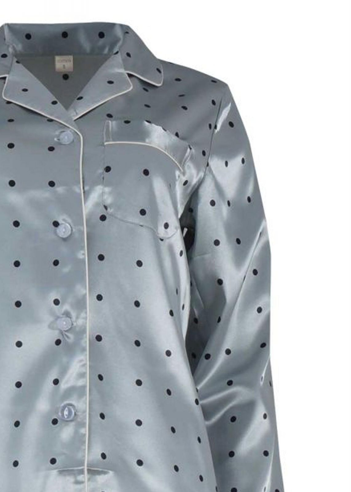 gsecret Γυναικεία πυτζάμα σατέν με κουμπιά all print pois. Saten Collection ΣΙΕΛ