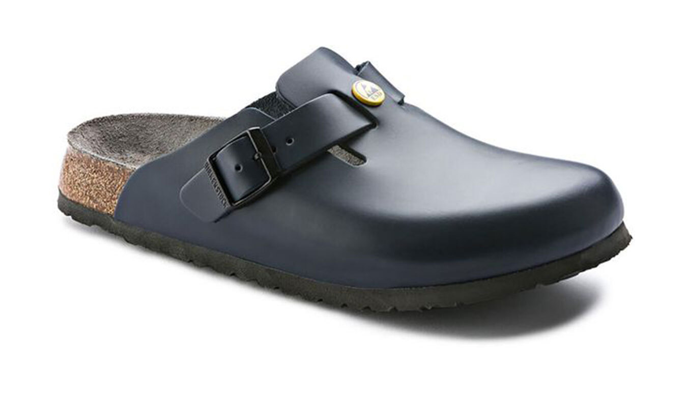 Birkenstock Boston ESD Natural Leather Narrow Fit Blue Γυναίκες - Σανδάλια Birkenstock - Μπλε - 61388-3.5