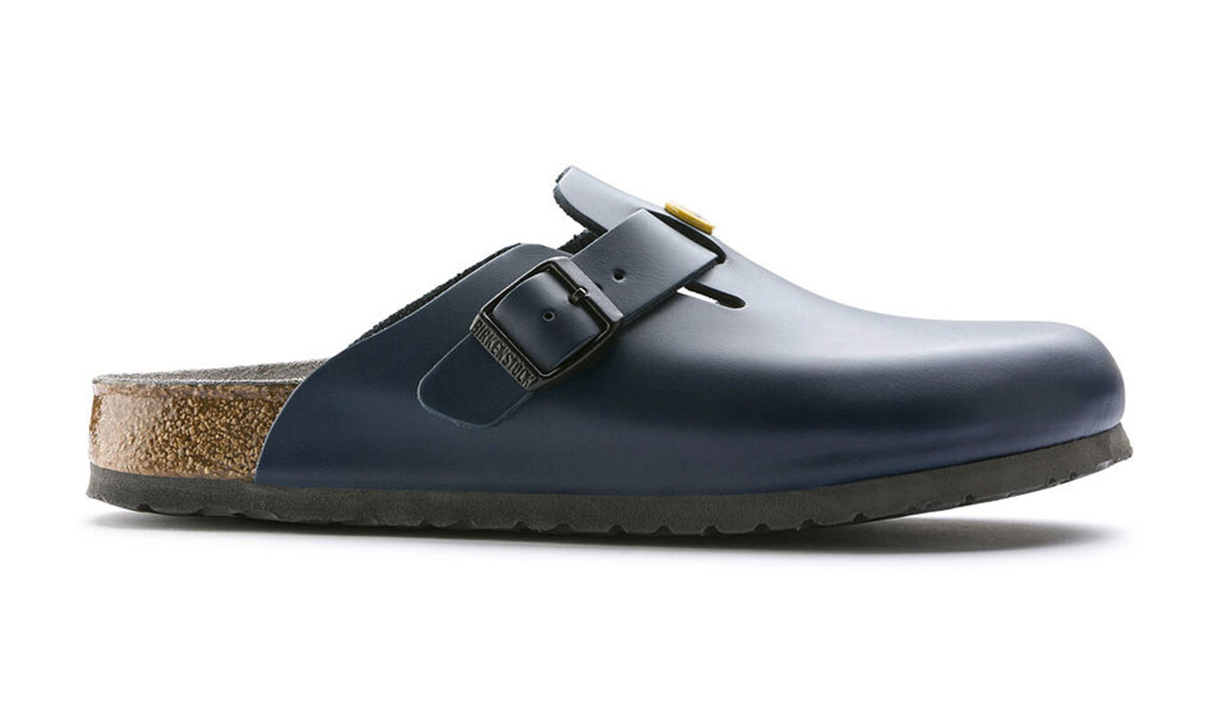 Birkenstock Boston ESD Natural Leather Narrow Fit Blue Γυναίκες - Σανδάλια Birkenstock - Μπλε - 61388-3.5