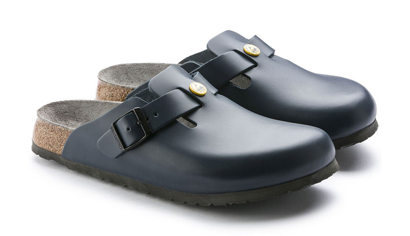 Birkenstock Boston ESD Natural Leather Narrow Fit Blue Γυναίκες - Σανδάλια Birkenstock - Μπλε - 61388-3.5