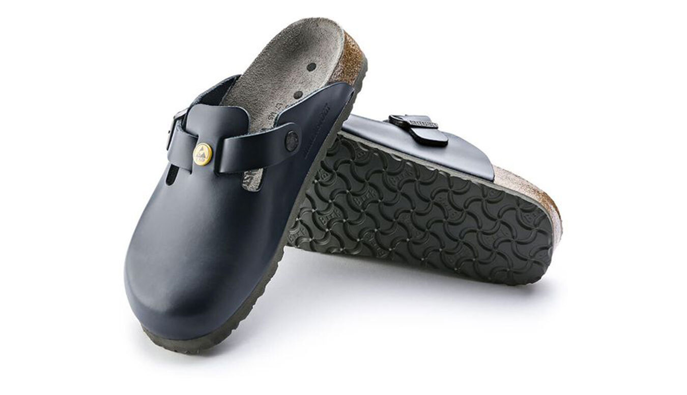 Birkenstock Boston ESD Natural Leather Narrow Fit Blue Γυναίκες - Σανδάλια Birkenstock - Μπλε - 61388-3.5