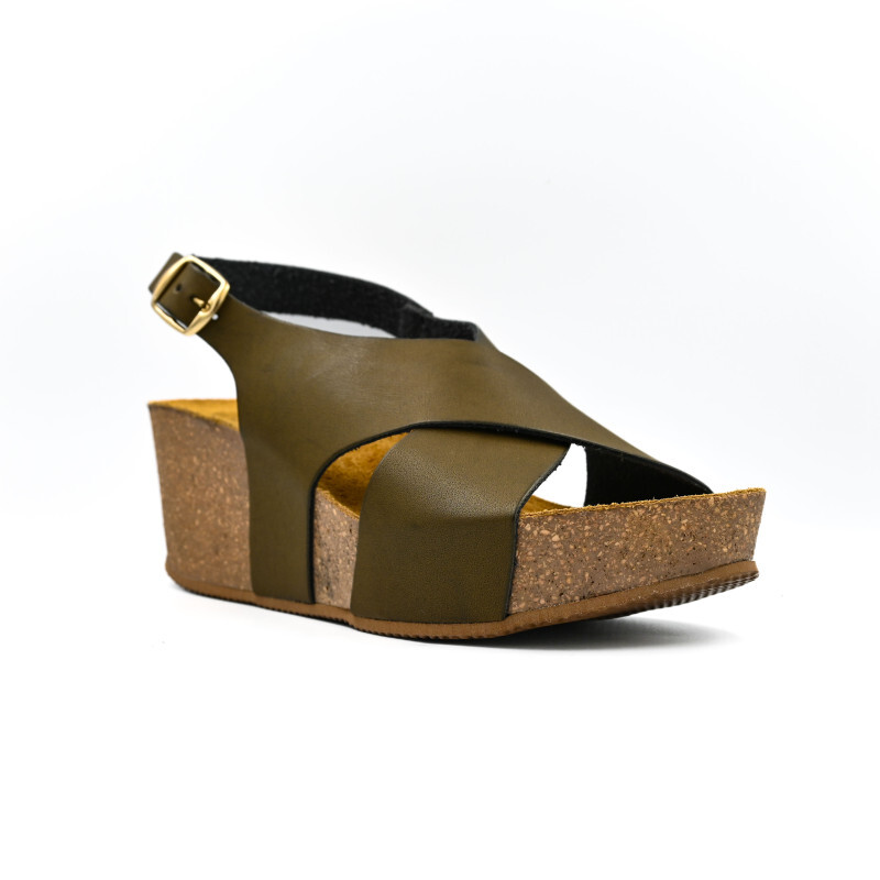 Γυναικεία ανατομική πλατφόρμα Emanuele 0723 λαδί