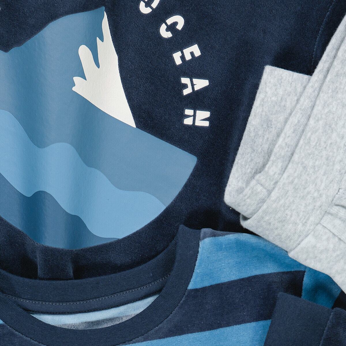 La Redoute Collections Σετ 2 βελουτέ πιτζάμες με σχέδιο αρκουδάκι