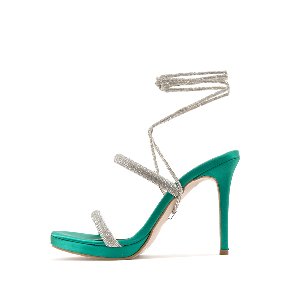 SATIN HIGH HEEL SANDALS WOMEN KOTRIS