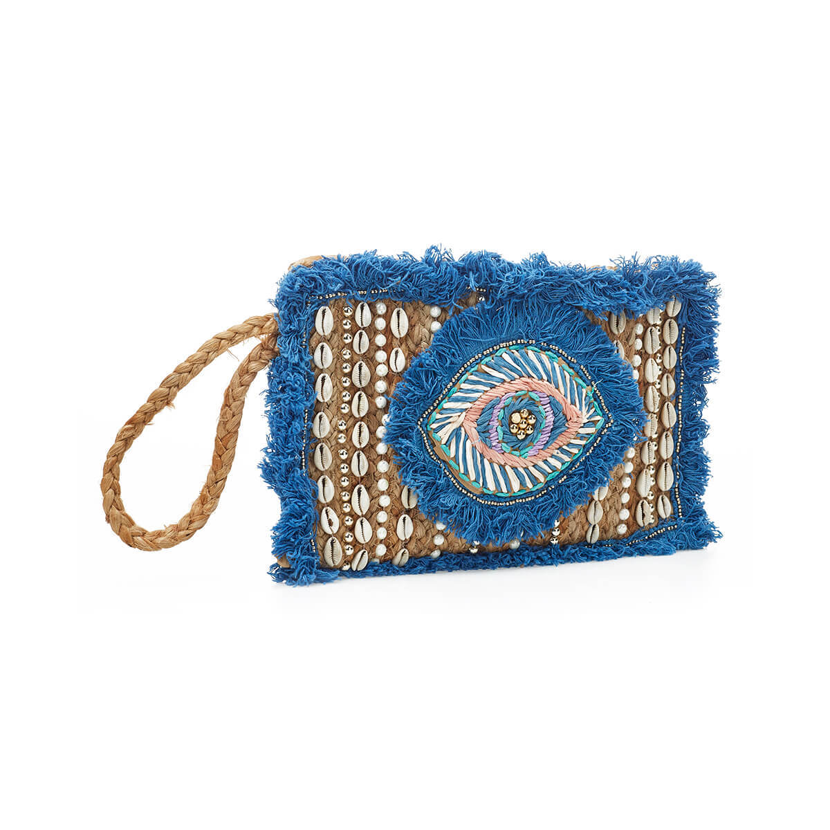 Verde Γυναικείο Αμπιγέ Τσαντάκι Γιούτα Ινδίας 01-1779 Μπλε