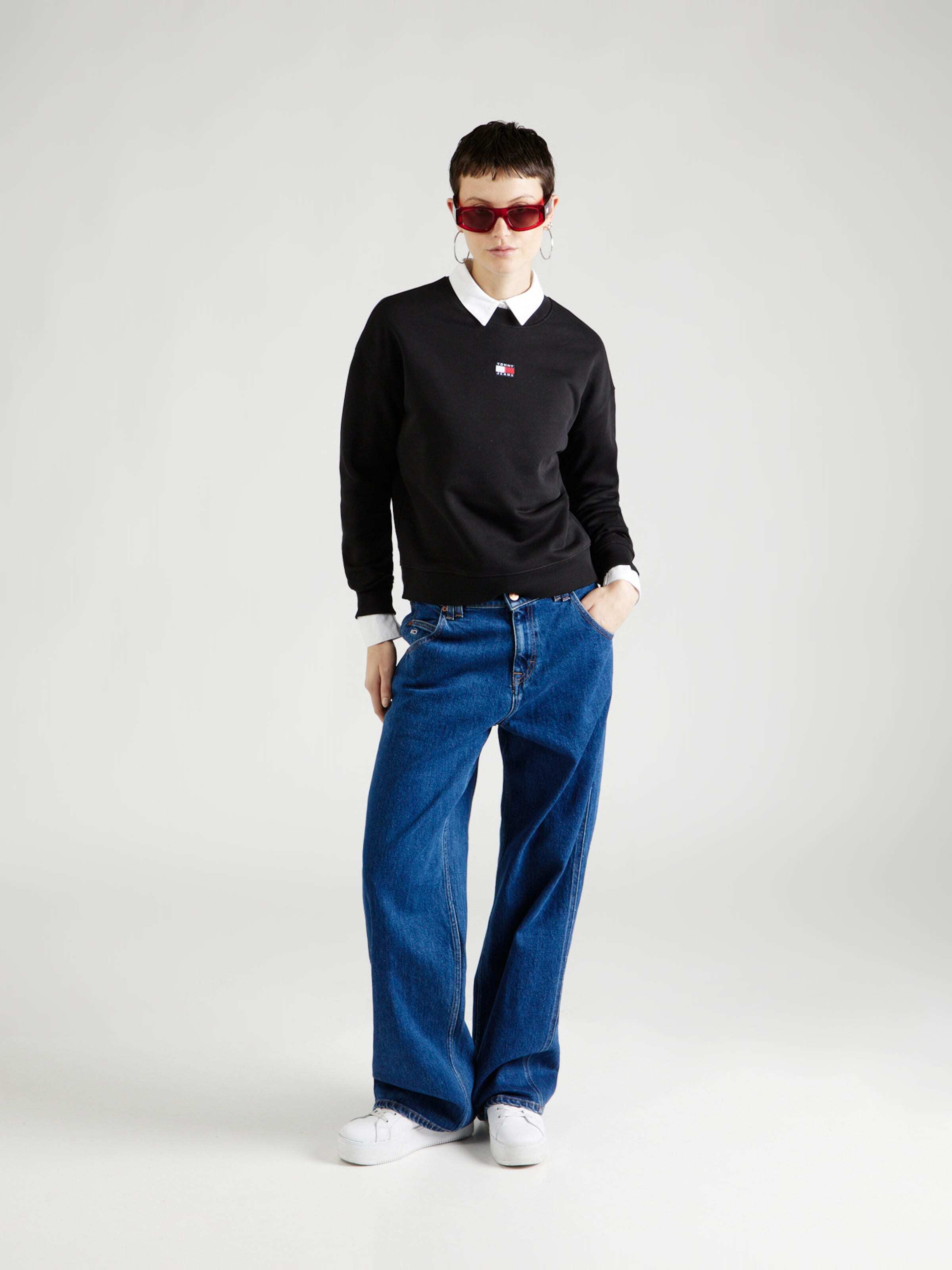 Tommy Jeans Μπλούζα φούτερ ναυτικό μπλε / κόκκινο / μαύρο / λευκό