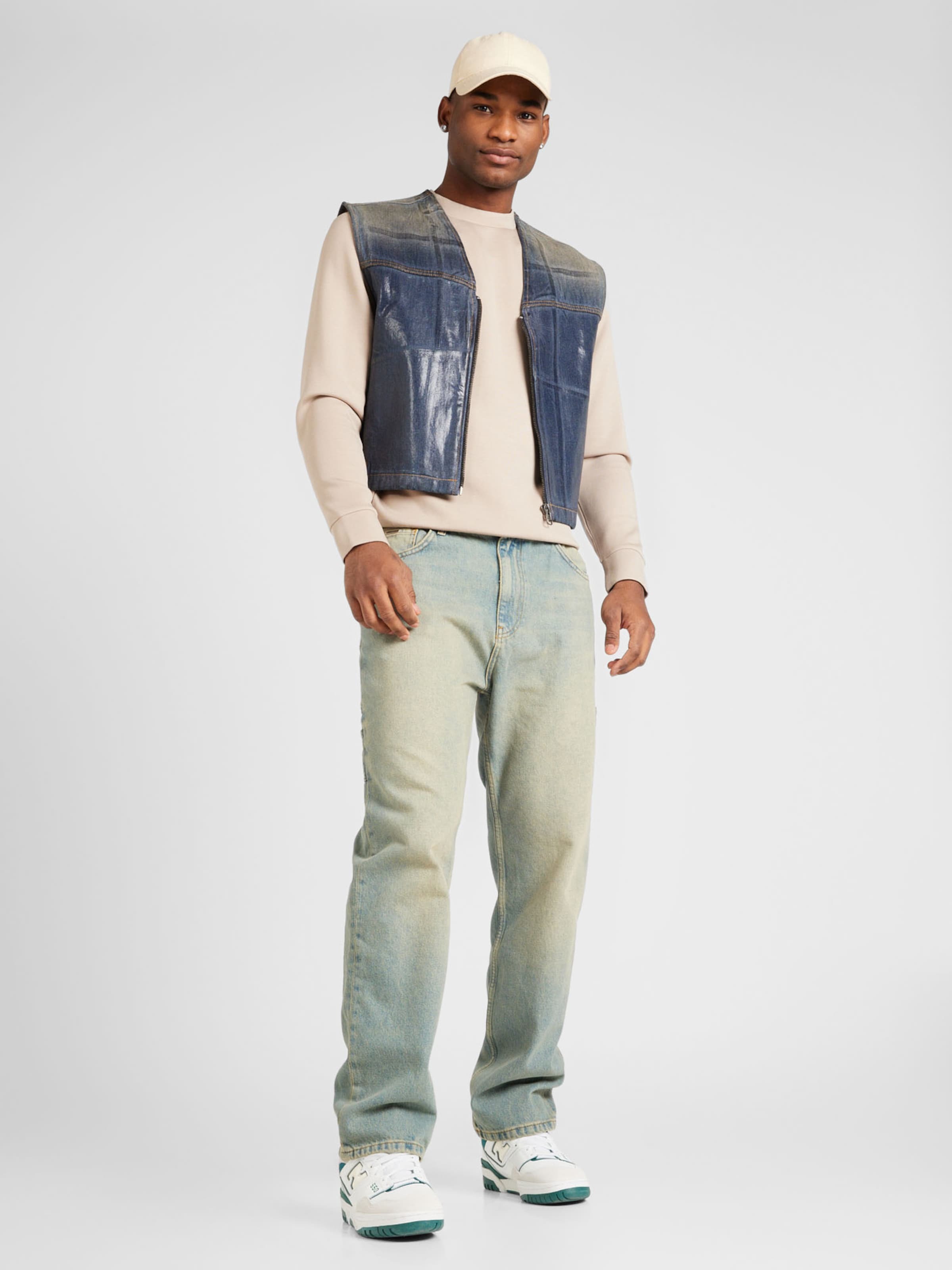 SELECTED Μπλούζα φούτερ 'MANUEL' γκριζομπέζ