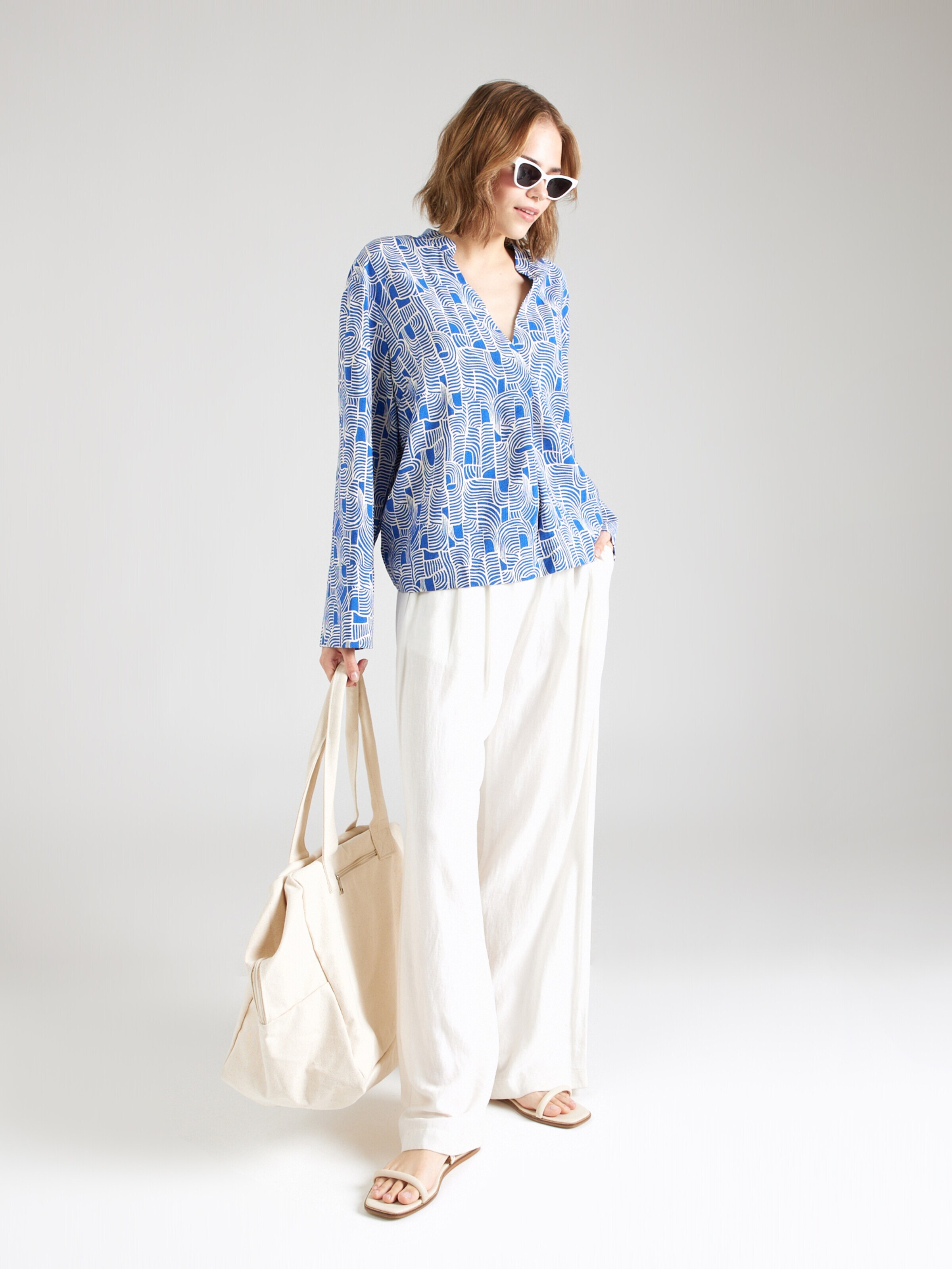 OBJECT Μπλούζα 'DAYA' μπλε / λευκό