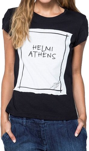 T-SHIRT HELMI ATHENS ΜΕ ΣΤΑΜΠΑ ΜΑΥΡΟ 