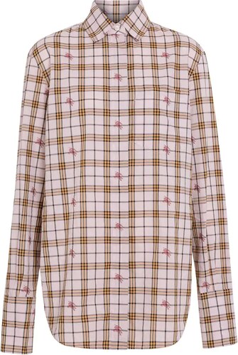 Burberry Fil Coupe Check Cotton Shirt Pink Glami Gr