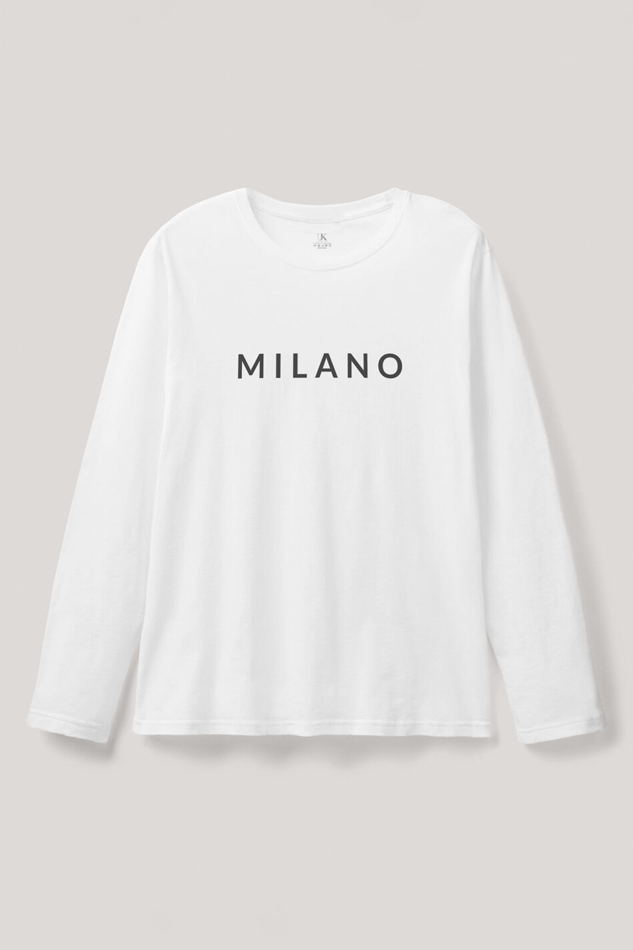 UnitedKind Milano Grey, Long Sleeve Μπλούζα σε Λευκό Χρώμα