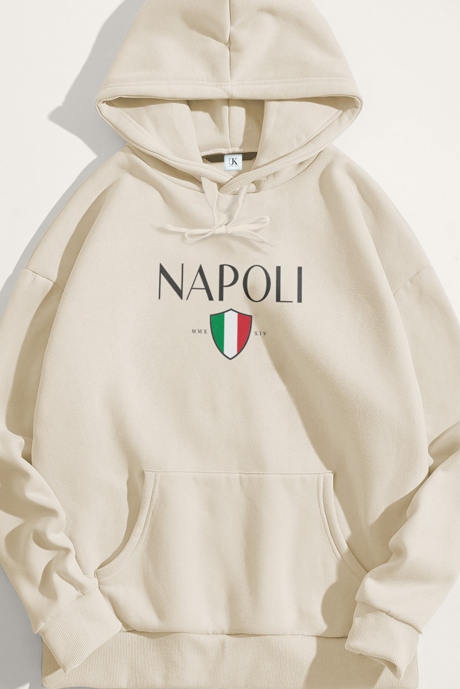 UnitedKind Napoli, Φούτερ με Κουκούλα σε Εκρού Χρώμα