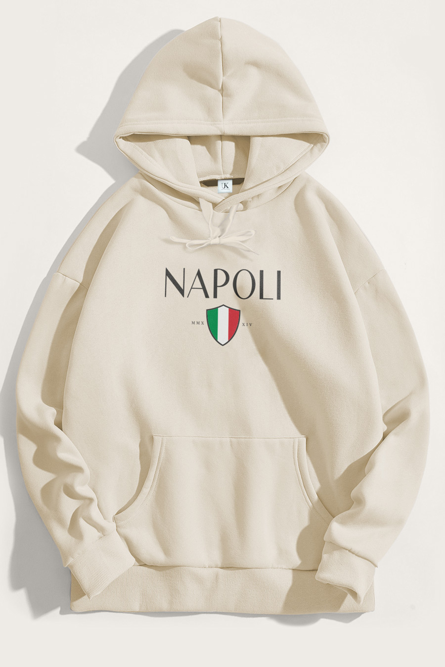 UnitedKind Napoli, Φούτερ με Κουκούλα σε Εκρού Χρώμα