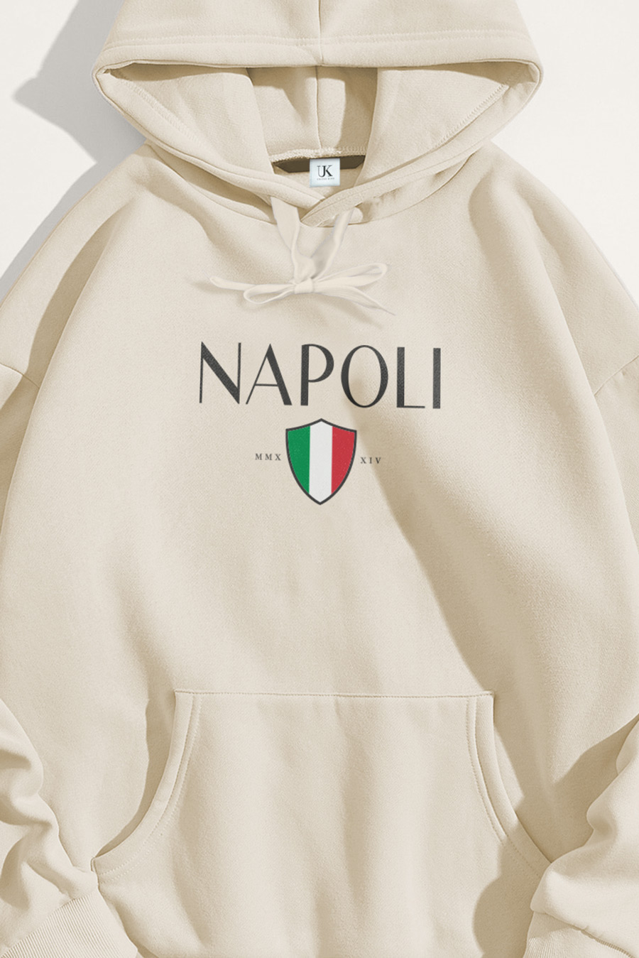 UnitedKind Napoli, Φούτερ με Κουκούλα σε Εκρού Χρώμα