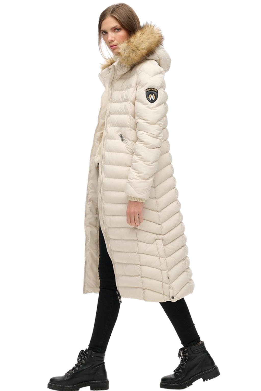 SUPERDRY FUJI FAUX FUR HOODED LONGLINE ΜΠΟΥΦΑΝ ΓΥΝΑΙΚΕΙΟ W5011790A-1KI