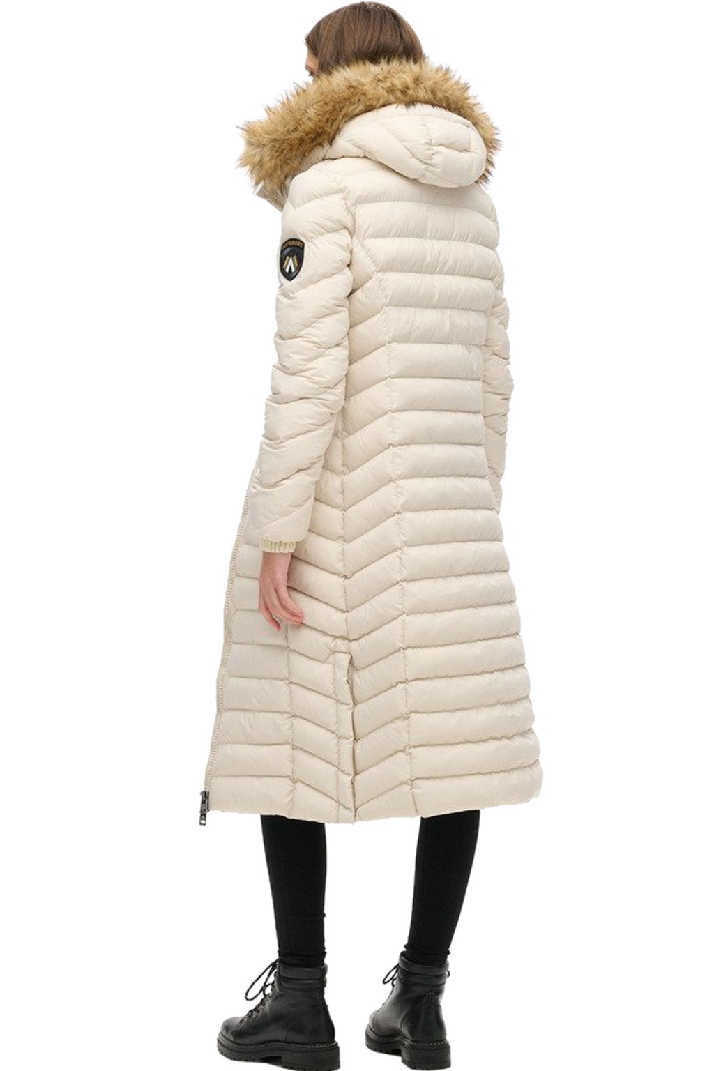 SUPERDRY FUJI FAUX FUR HOODED LONGLINE ΜΠΟΥΦΑΝ ΓΥΝΑΙΚΕΙΟ W5011790A-1KI