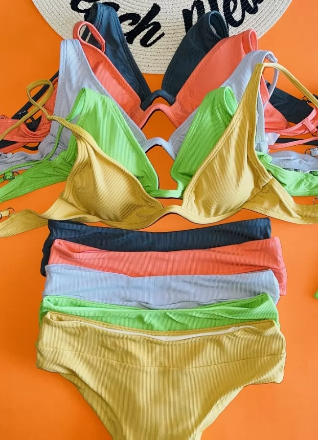 parizianista ριπ ψηλόμεσο μαγιό με μπανέλα - Πράσινο - 039005