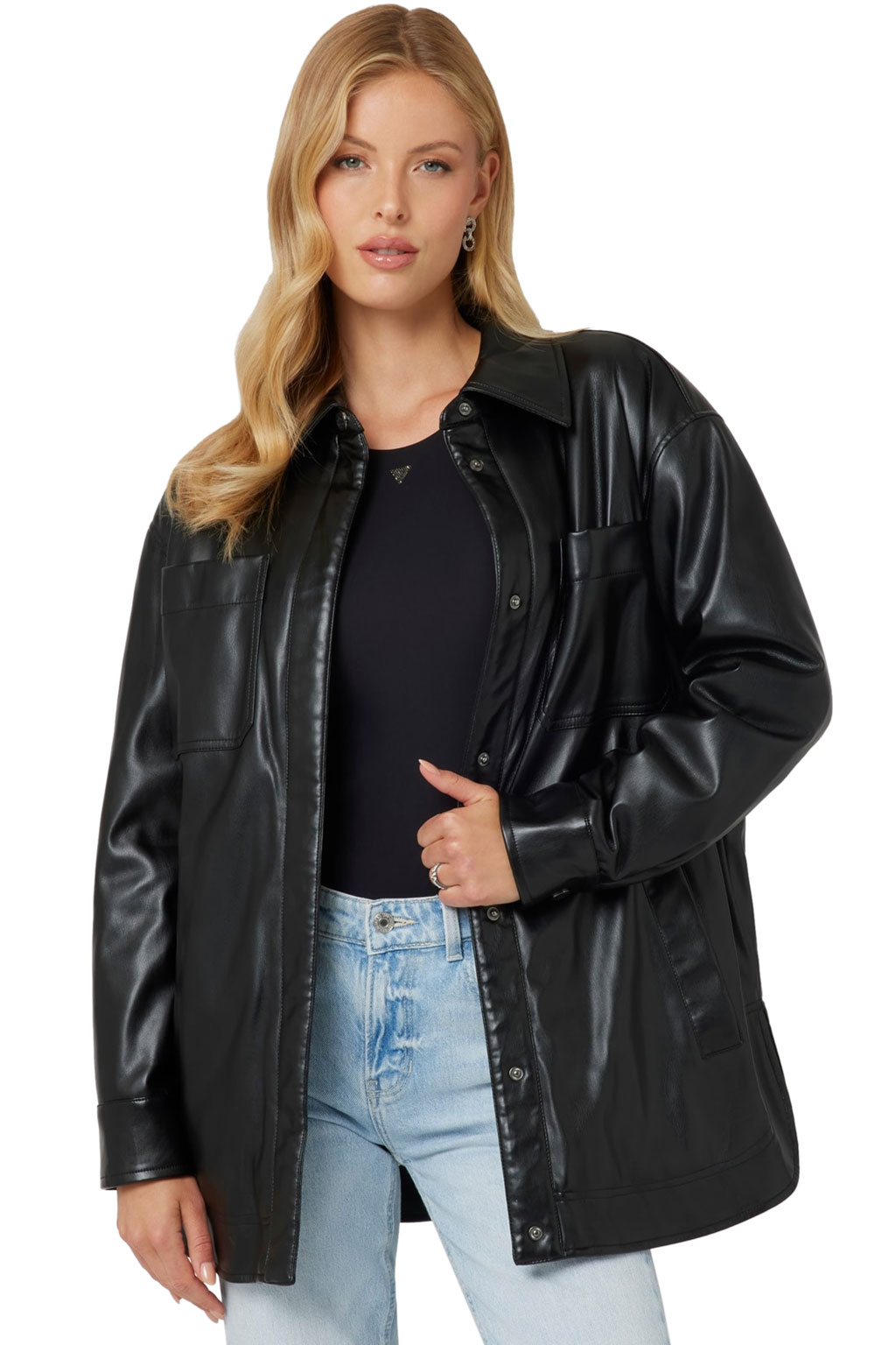 GUESS 'MAREVA' PU SHACKET ΓΥΝΑΙΚΕΙΟ W4YL22WF8Q0-JBLK