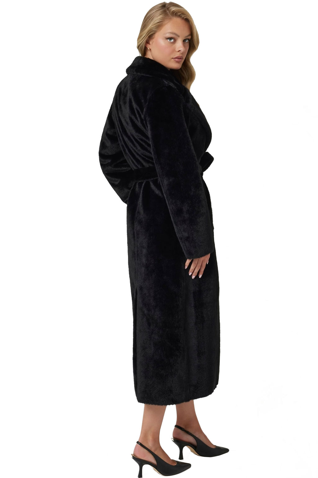 GUESS 'ADA' LONG FAUX FUR ΠΑΛΤΟ ΓΥΝΑΙΚΕΙΟ W4BL02WGHM0-JBLK