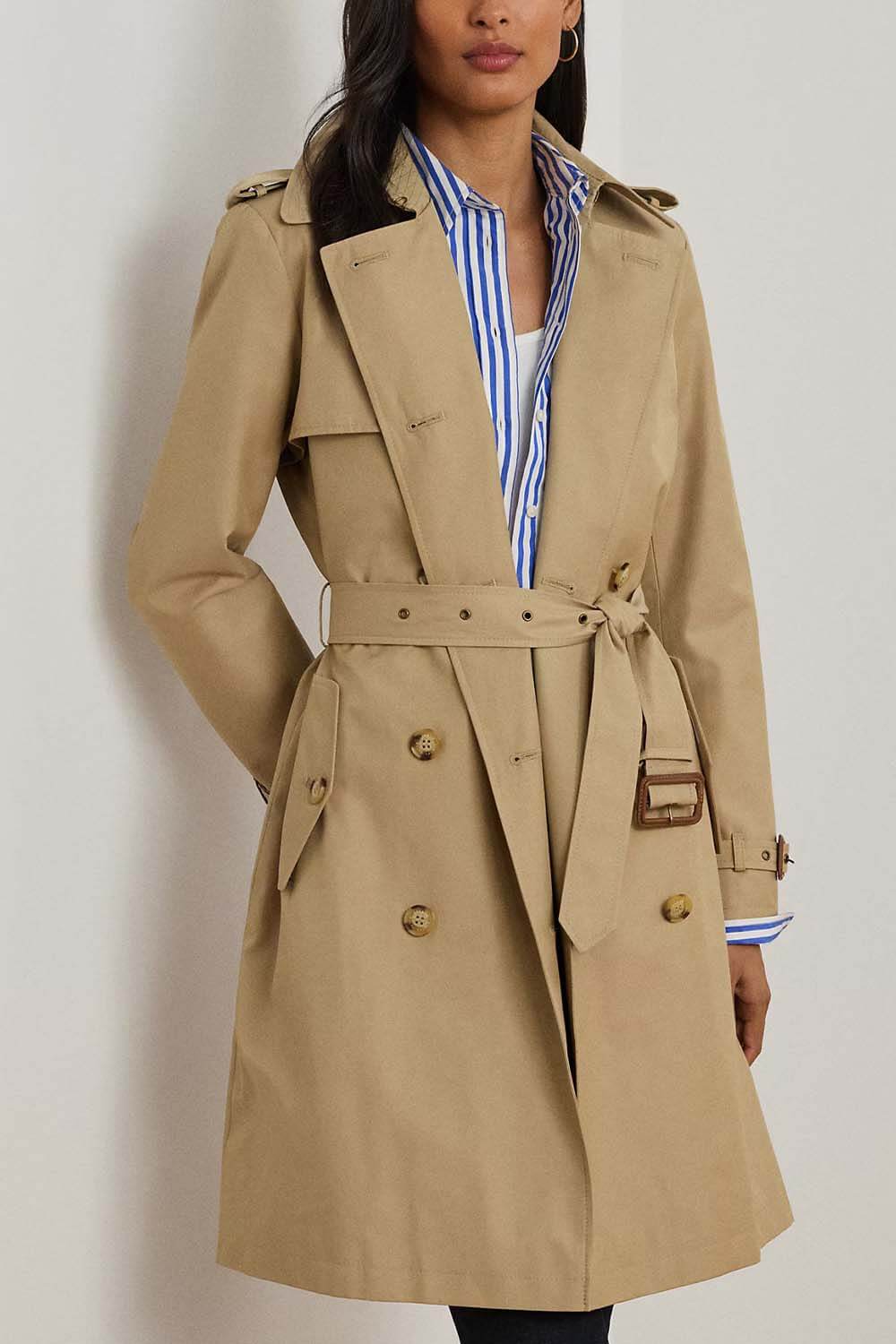 RALPH LAUREN Καμπαρτινα Cotton Blend-Db Blt Rain 38" 297967122002 270 light beige