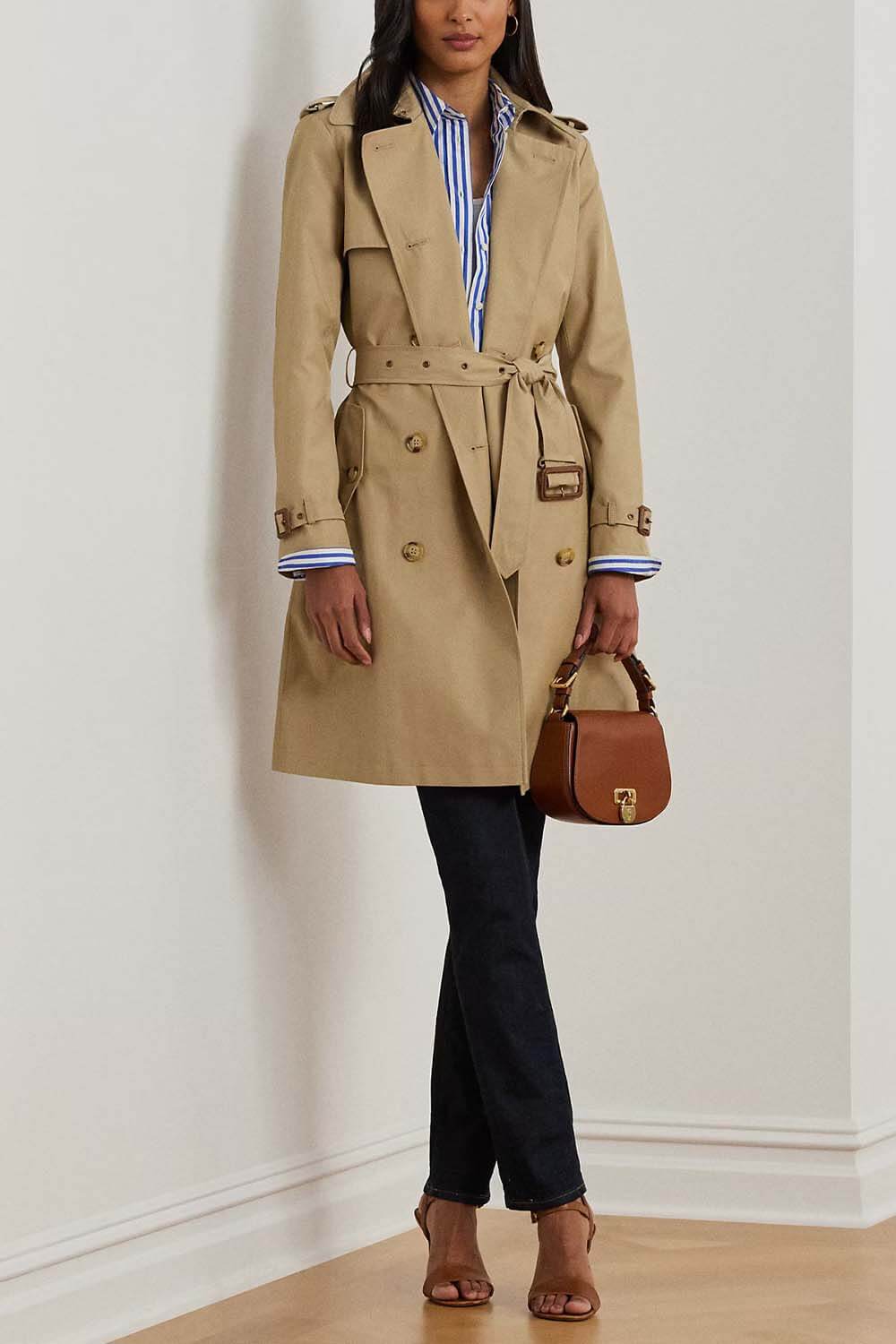 RALPH LAUREN Καμπαρτινα Cotton Blend-Db Blt Rain 38" 297967122002 270 light beige