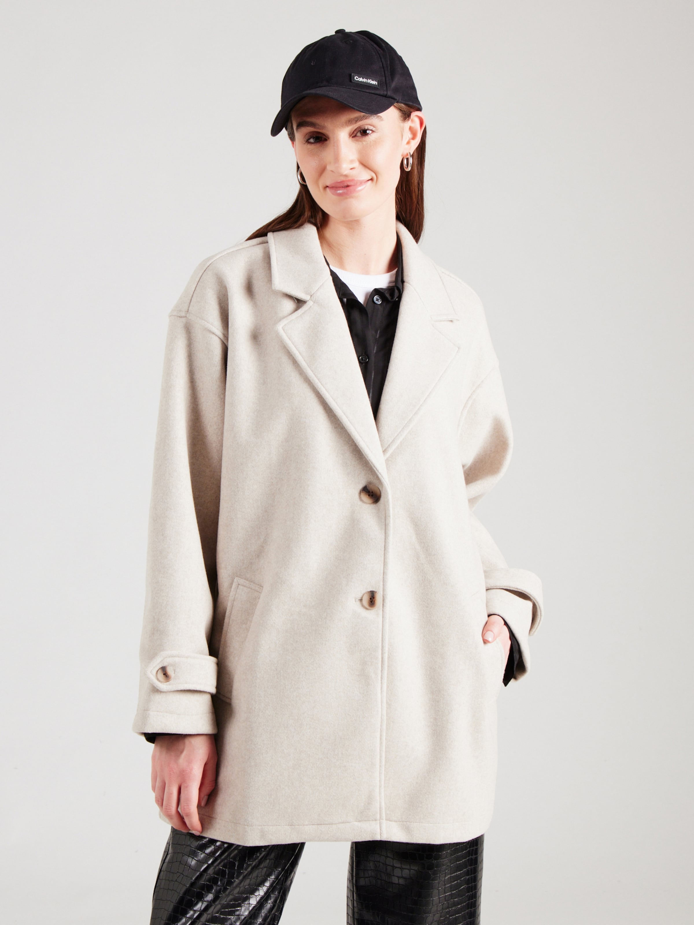 Noisy may Ανοιξιάτικο και φθινοπωρινό παλτό γκριζομπέζ