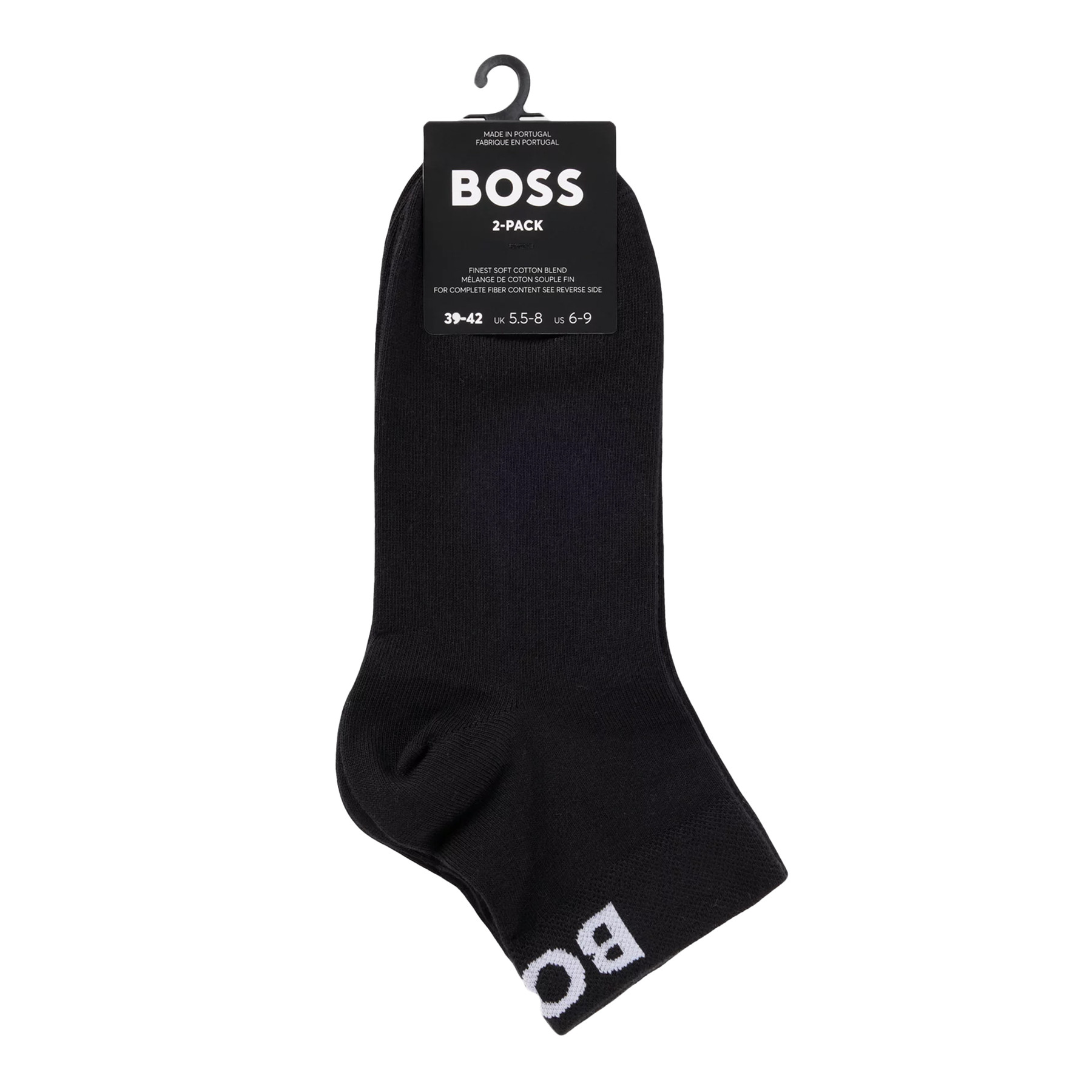 Boss Socks Two Pack With Contrast Logos-Black