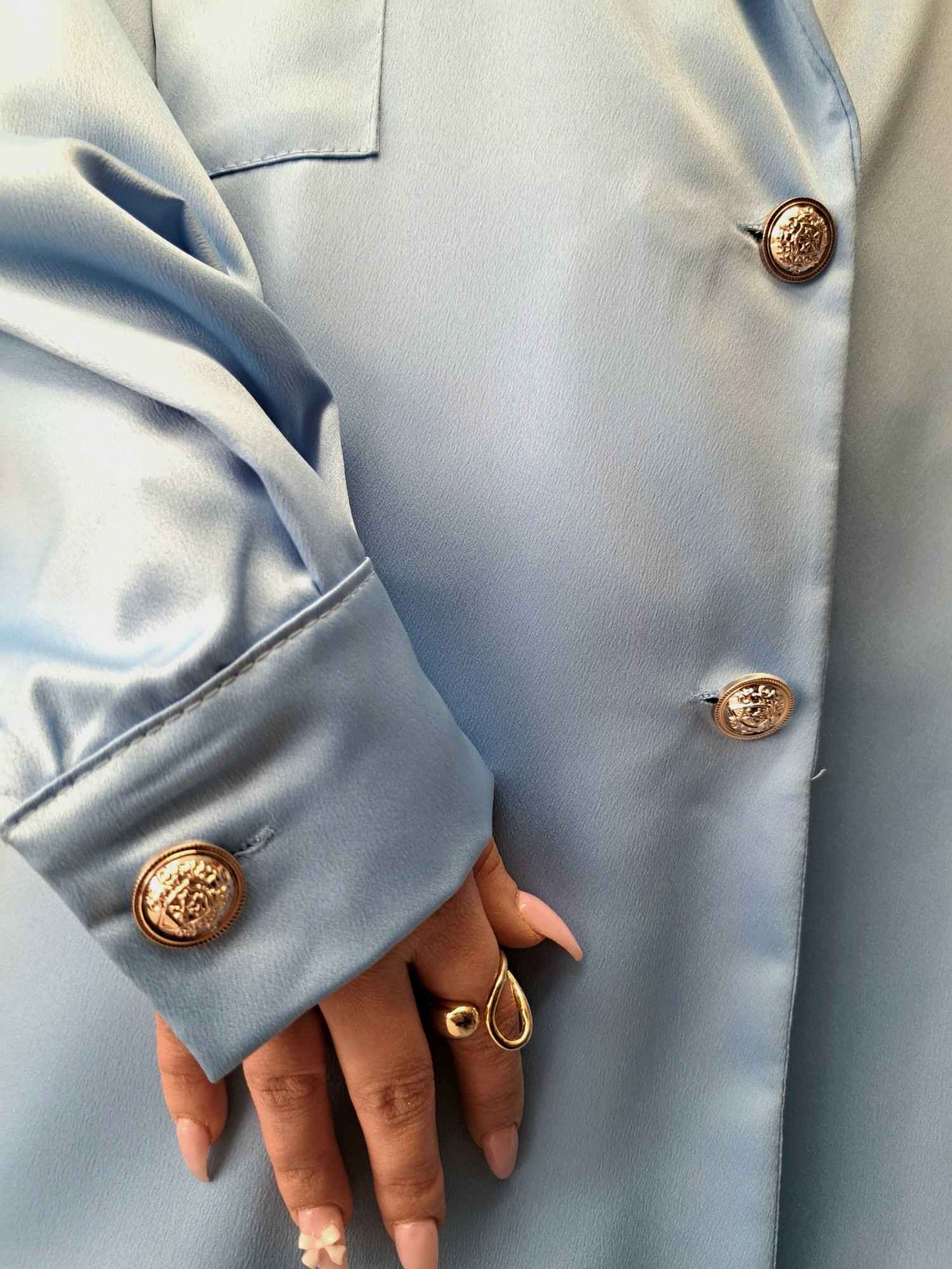 FashionWoman Σατέν Σακάκι με Δύο Κουμπιά