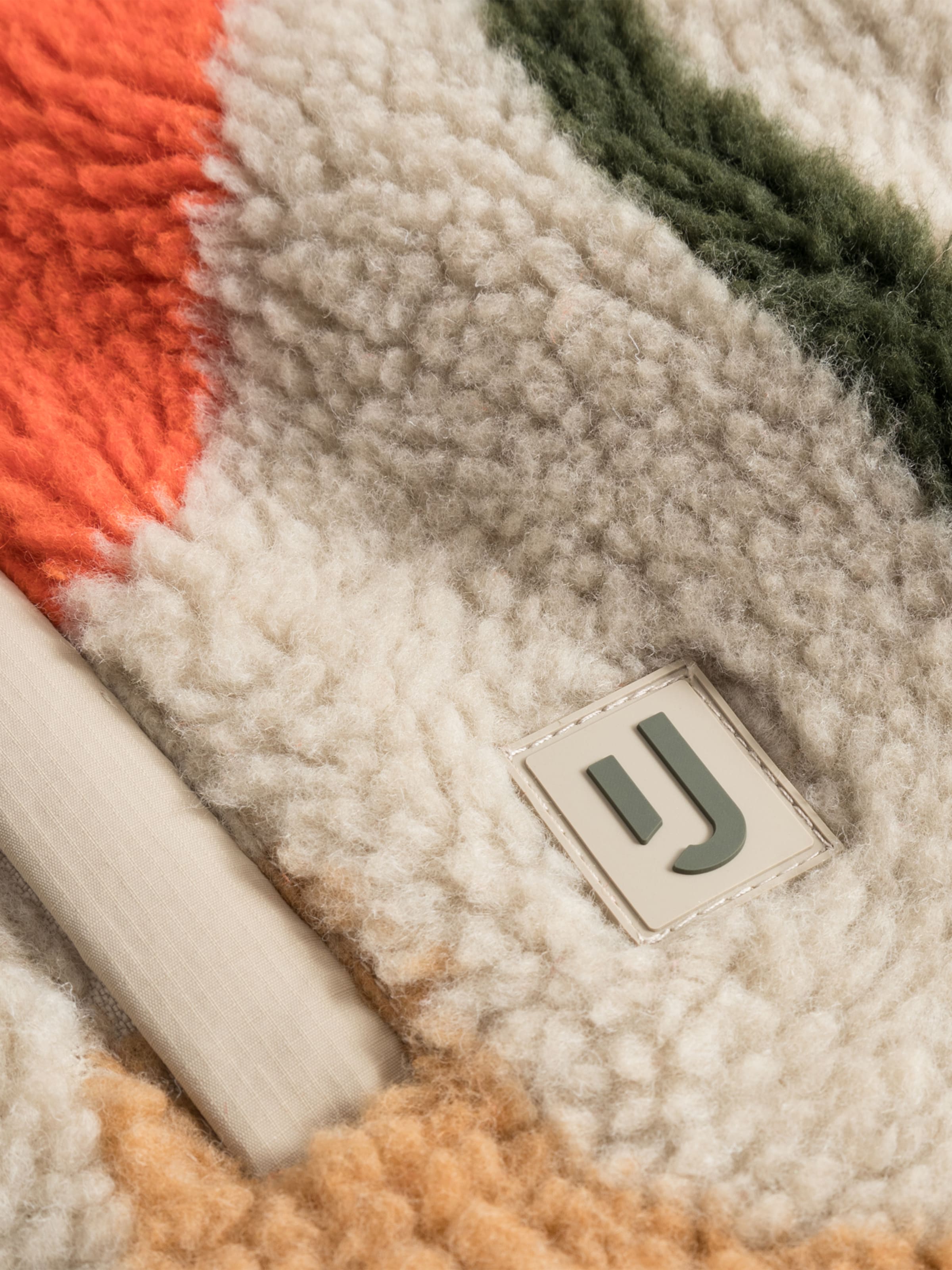 Johnny Urban Ζακέτα φλις 'Carey' μπεζ / καμηλό / σκούρο πράσινο / αστακί