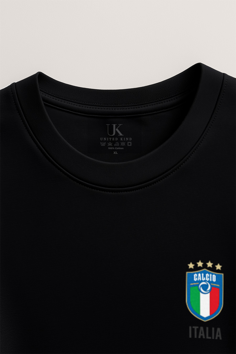 UnitedKind Calcio Vintage, T-Shirt σε Μαύρο Χρώμα