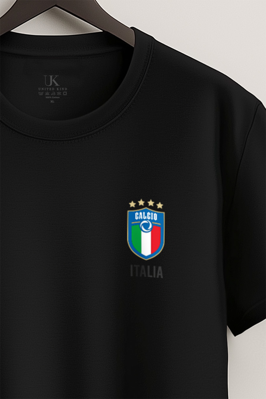 UnitedKind Calcio Vintage, T-Shirt σε Μαύρο Χρώμα