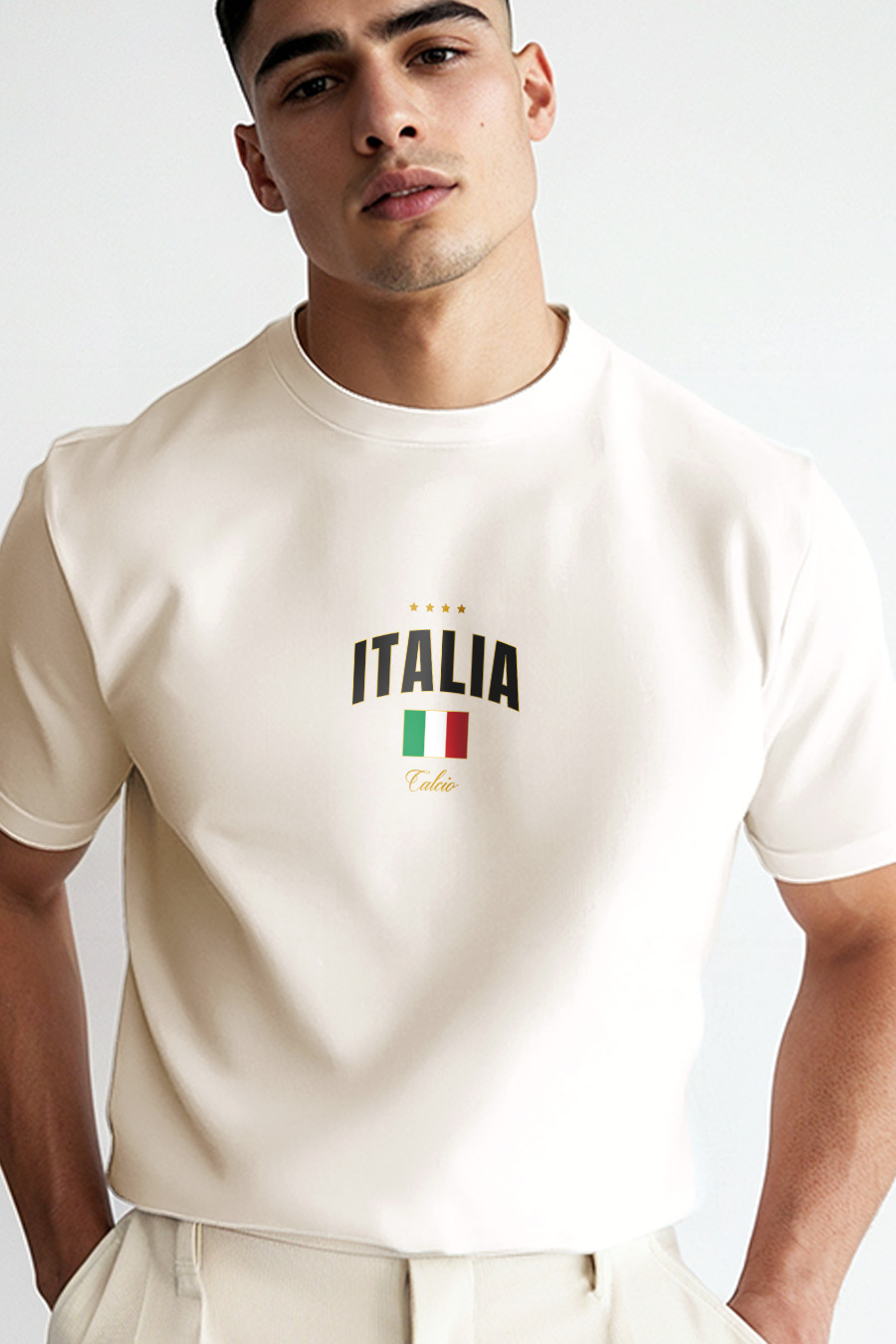 UnitedKind Italia Xi, T-Shirt σε Εκρού Χρώμα