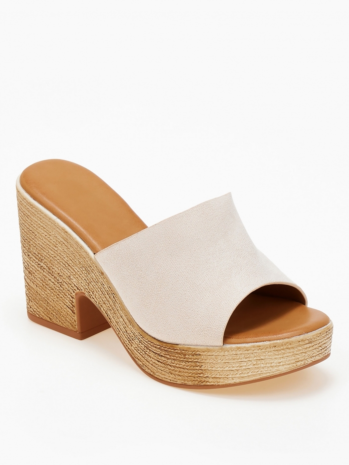 issue Τσόκαρα / clogs με suede φάσα - Μπεζ - 035011
