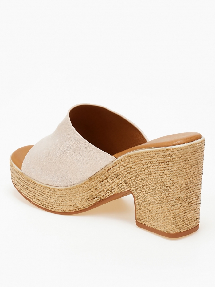 issue Τσόκαρα / clogs με suede φάσα - Μπεζ - 035011