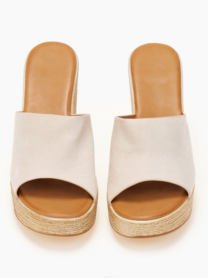 issue Τσόκαρα / clogs με suede φάσα - Μπεζ - 035011