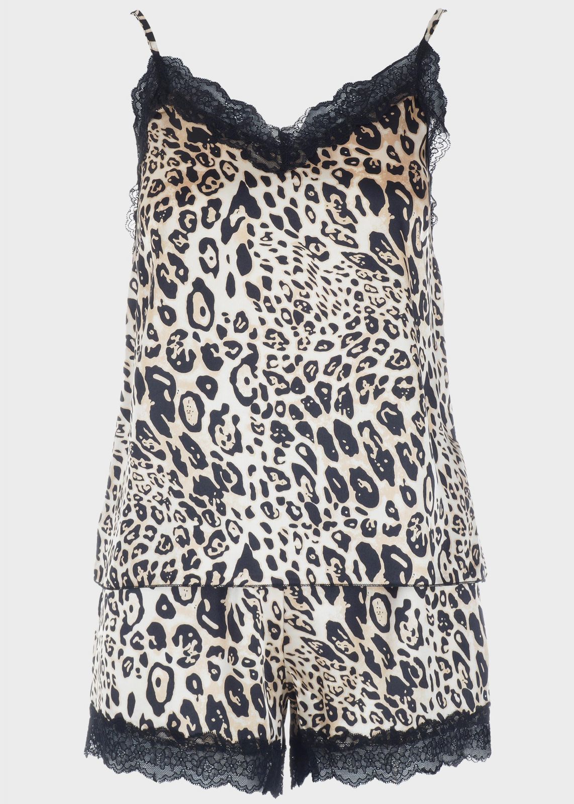 gsecret Γυναικείο σατέν baby doll animal print ρυθμιζόμενες τιράντες ANIMAL