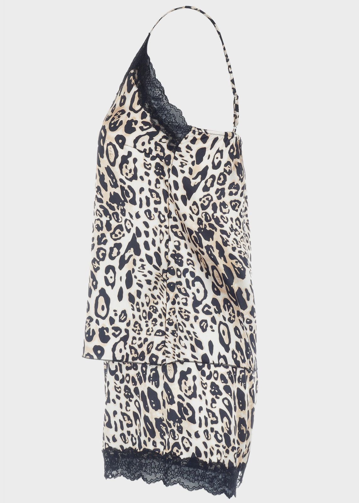 gsecret Γυναικείο σατέν baby doll animal print ρυθμιζόμενες τιράντες ANIMAL