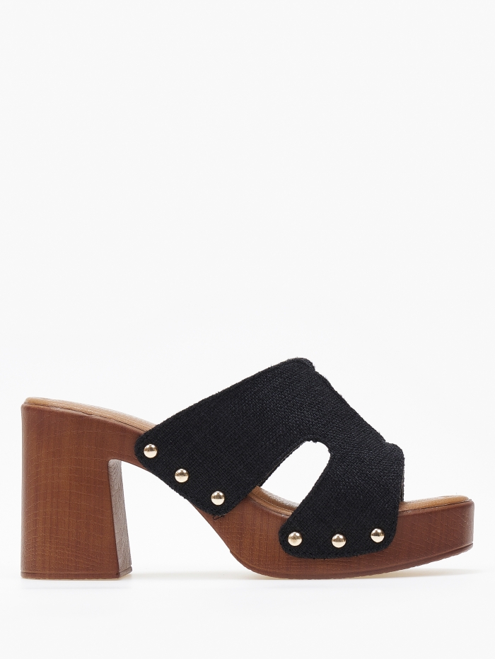 issue Γυναικεία clogs - τσόκαρα με φάσα και ανοίγματα - Μαύρο - 032011