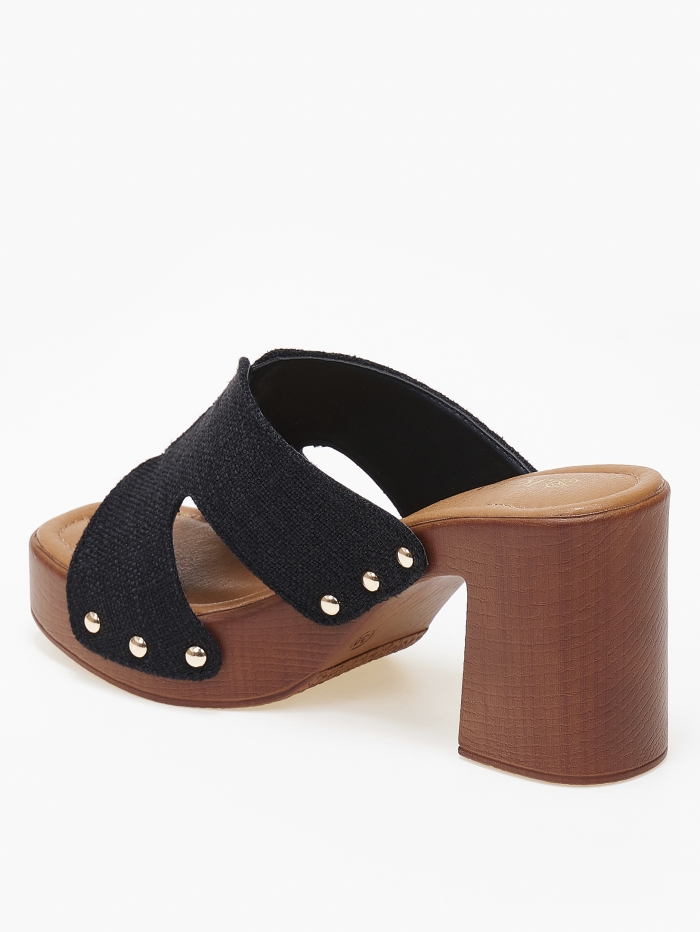 issue Γυναικεία clogs - τσόκαρα με φάσα και ανοίγματα - Μαύρο - 032011