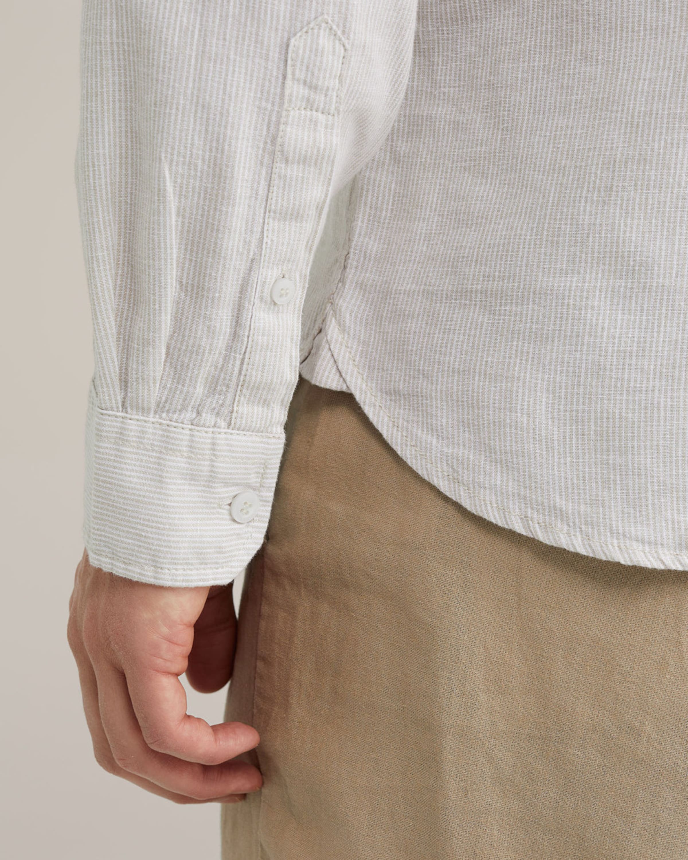 WE Fashion Πουκάμισο μπεζ / λευκό