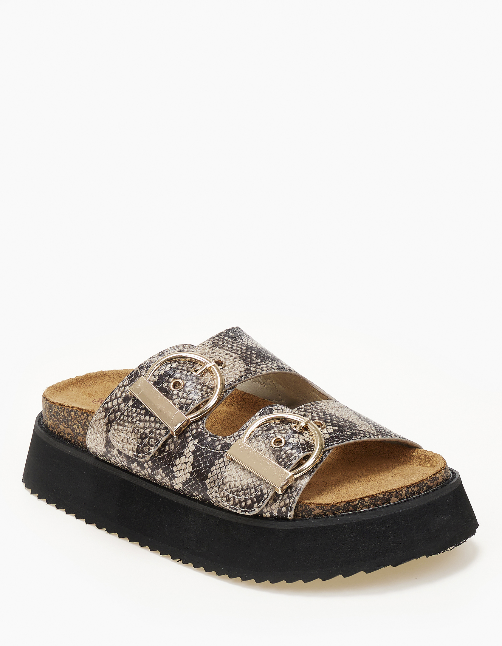 issue Σανδάλια flatform με ψηλή σόλα και αγκράφες - Snake - 061011