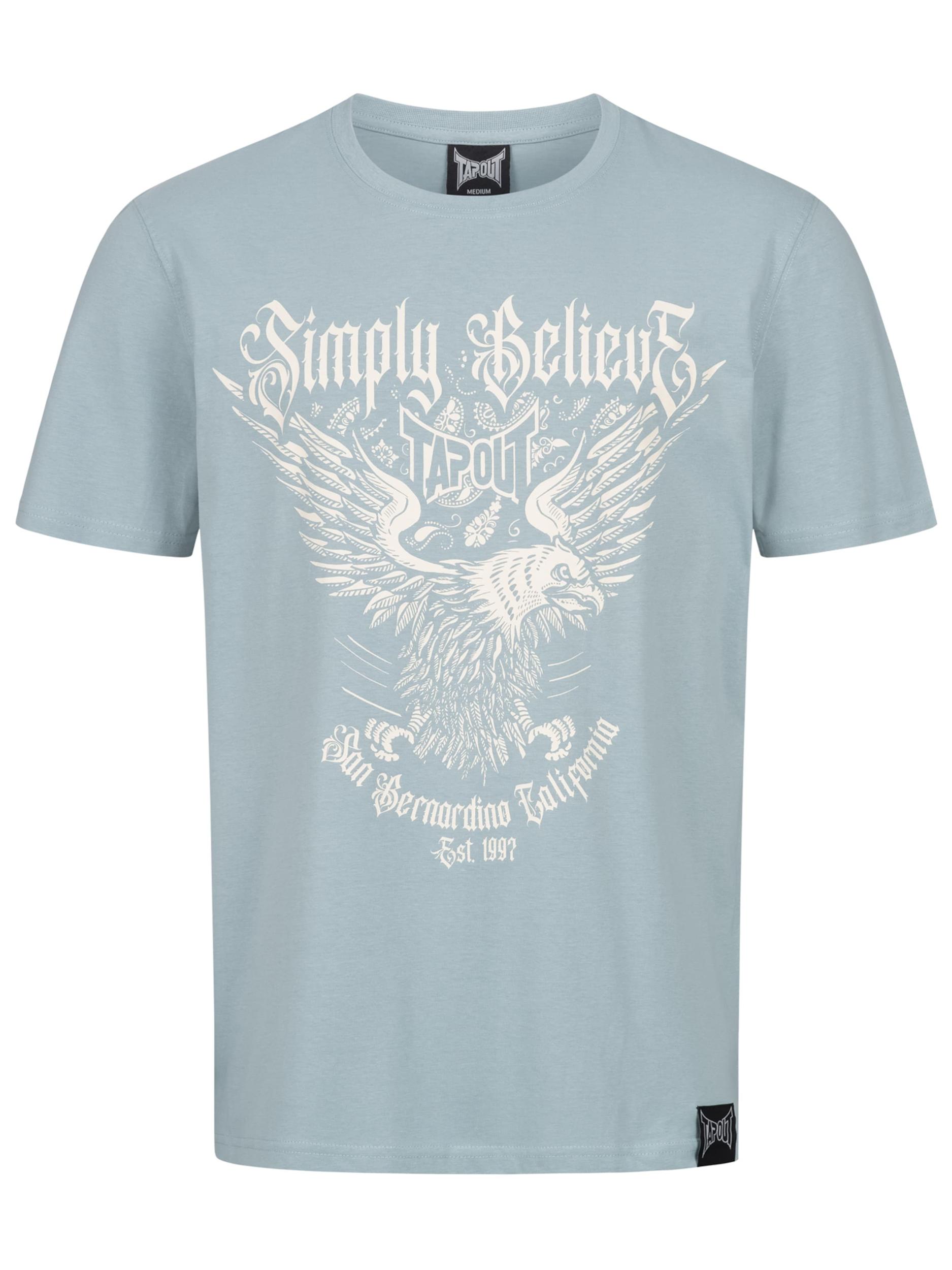 Tapout Μπλουζάκι 'Throper' γαλάζιο / λευκό