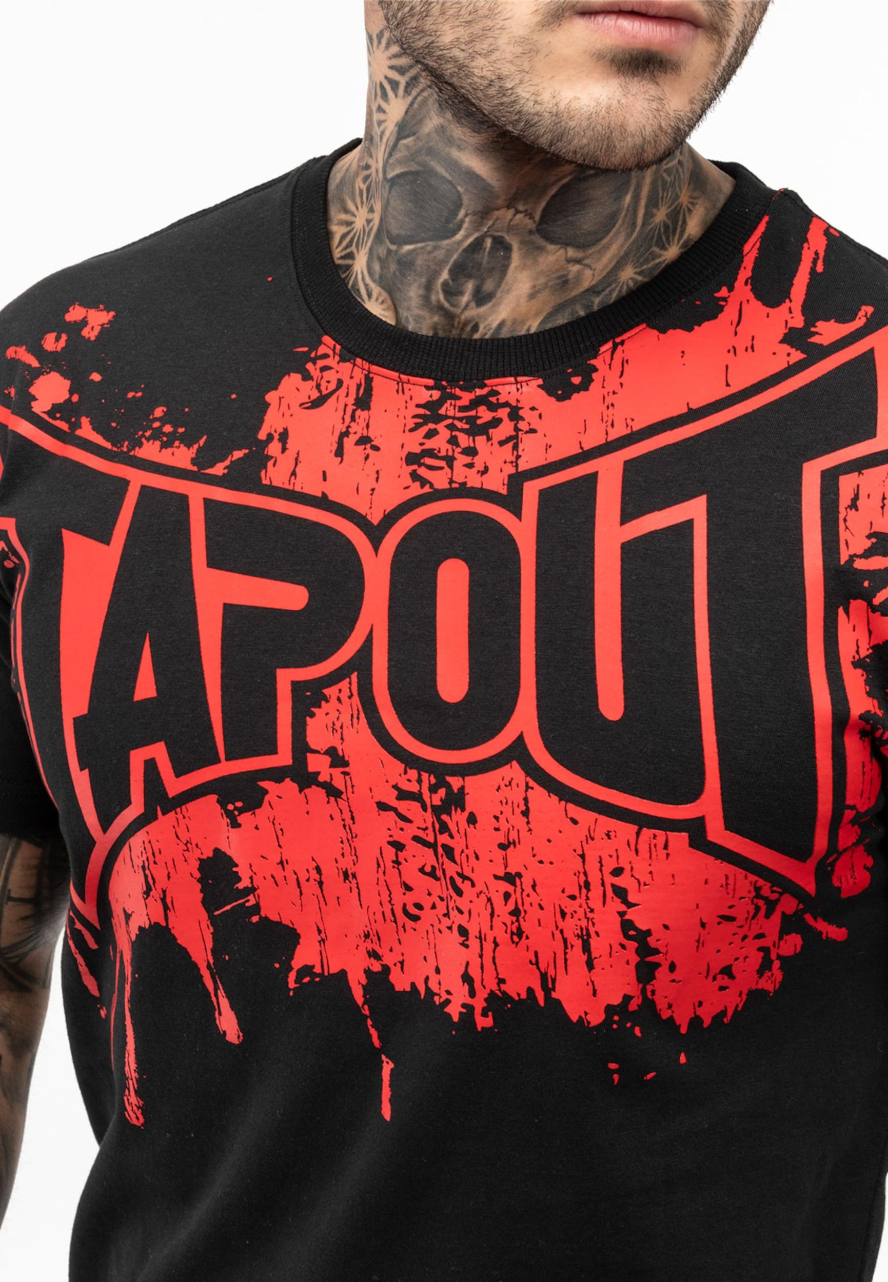 Tapout Μπλουζάκι 'Splashed' κόκκινο / μαύρο