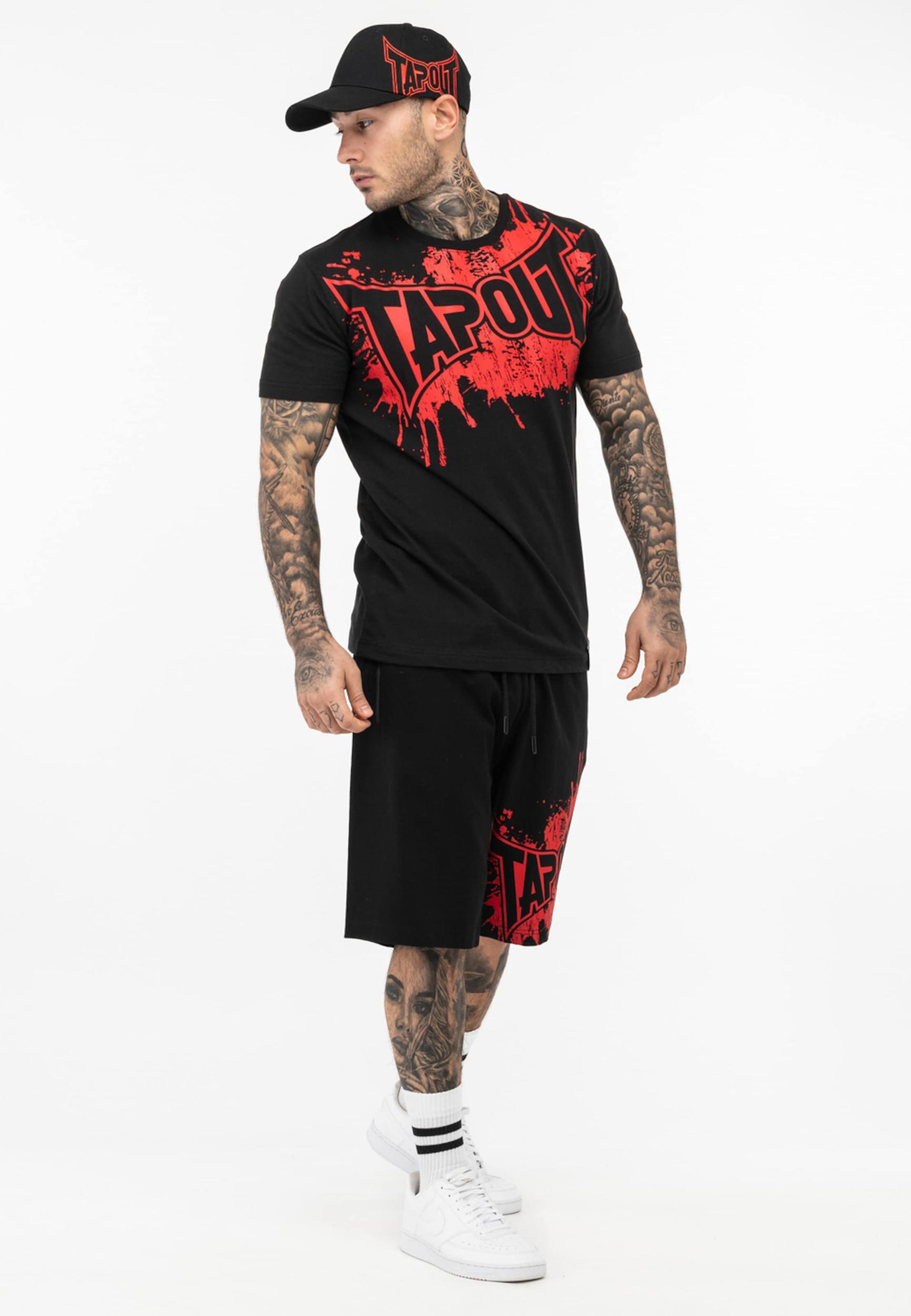 Tapout Μπλουζάκι 'Splashed' κόκκινο / μαύρο