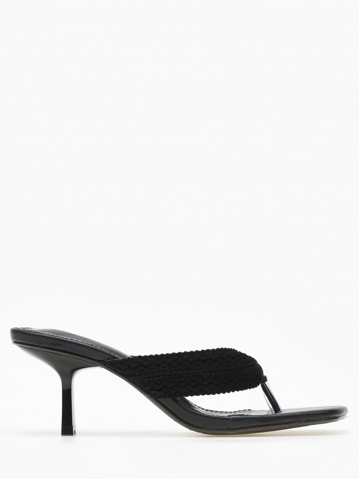 issue Mules δίχαλο με λεπτό τακούνι - Μαύρο - 032011
