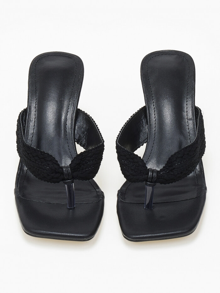 issue Mules δίχαλο με λεπτό τακούνι - Μαύρο - 032011