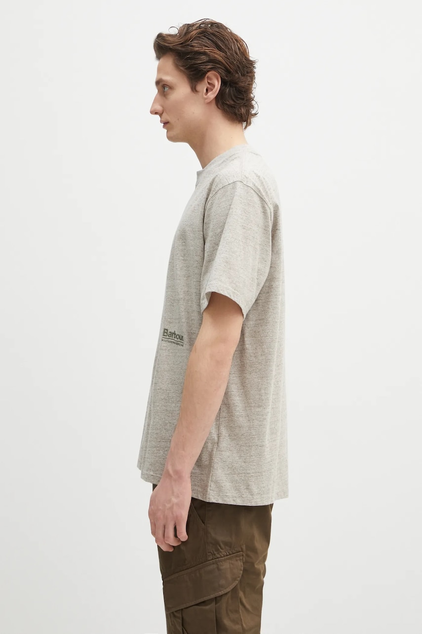 Μπλουζάκι Barbour Barbour Calton Linen Blend OS Fit T-Shirt χρώμα: μπεζ, MTS1404