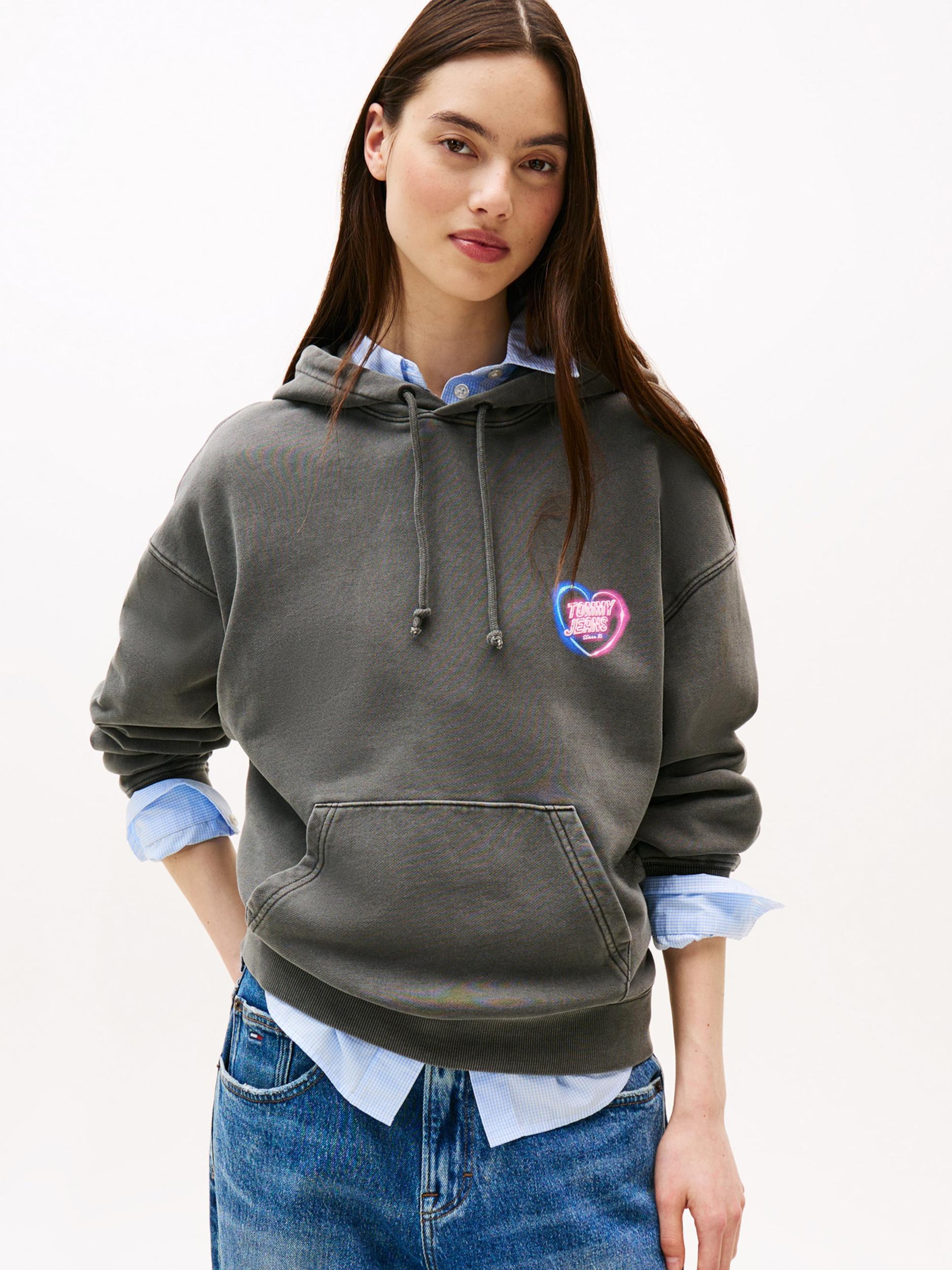 Tommy Jeans Μπλούζα φούτερ μπλε νέον / ροζ νέον / μαύρο / λευκό